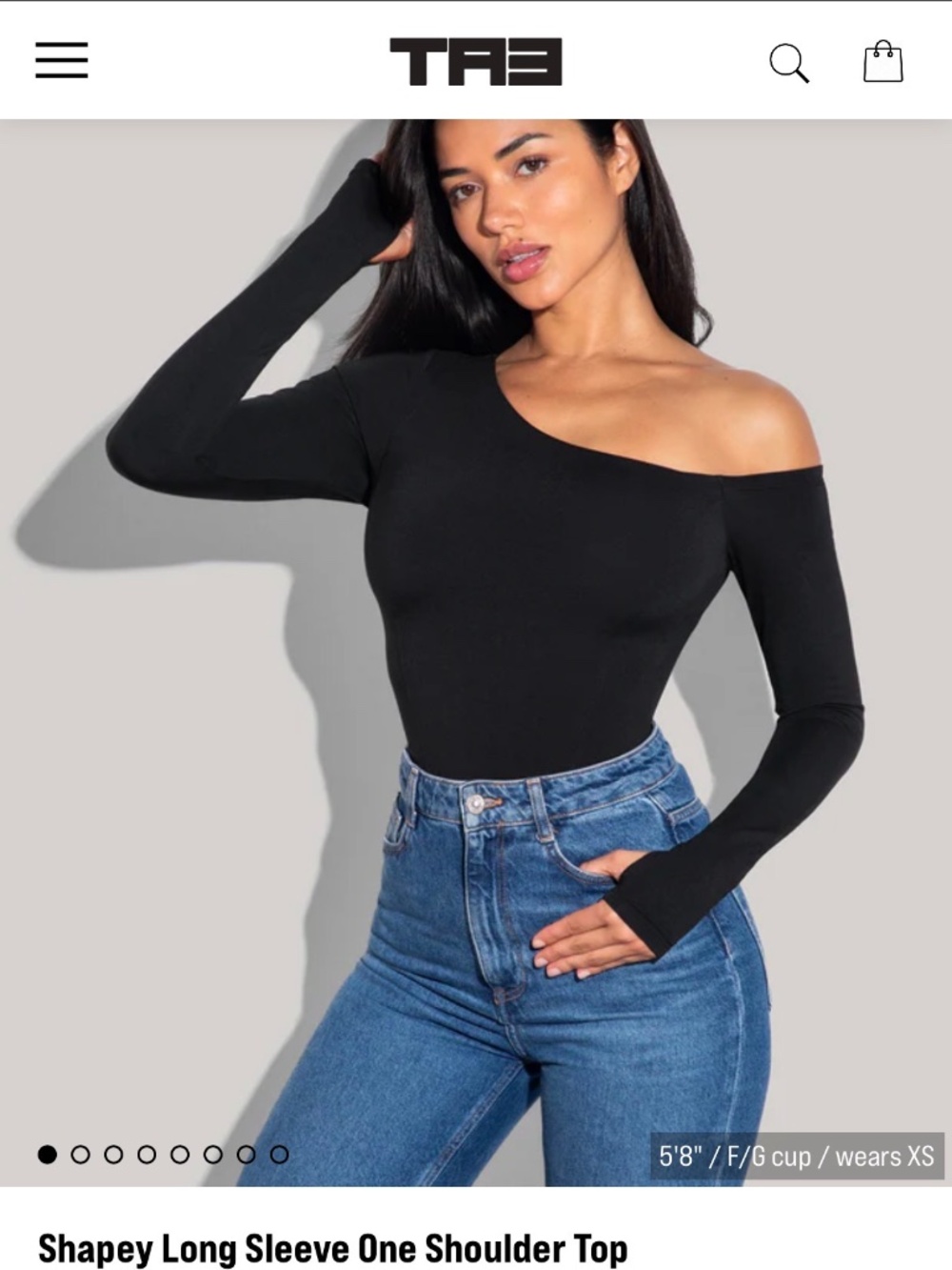 Ta3 shapey one shoulder top XL. Black